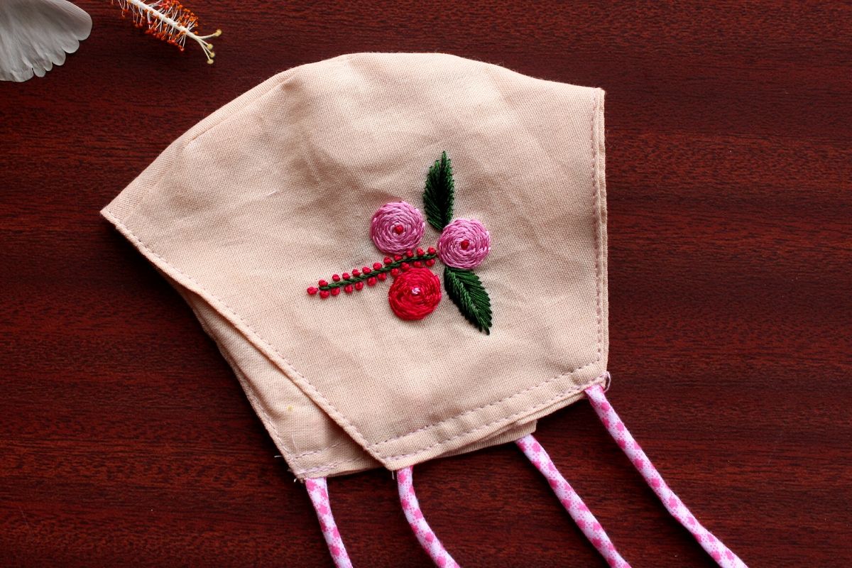 Sweet Pea - Hand Embroidered Face Mask